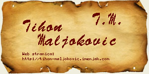 Tihon Maljoković vizit kartica